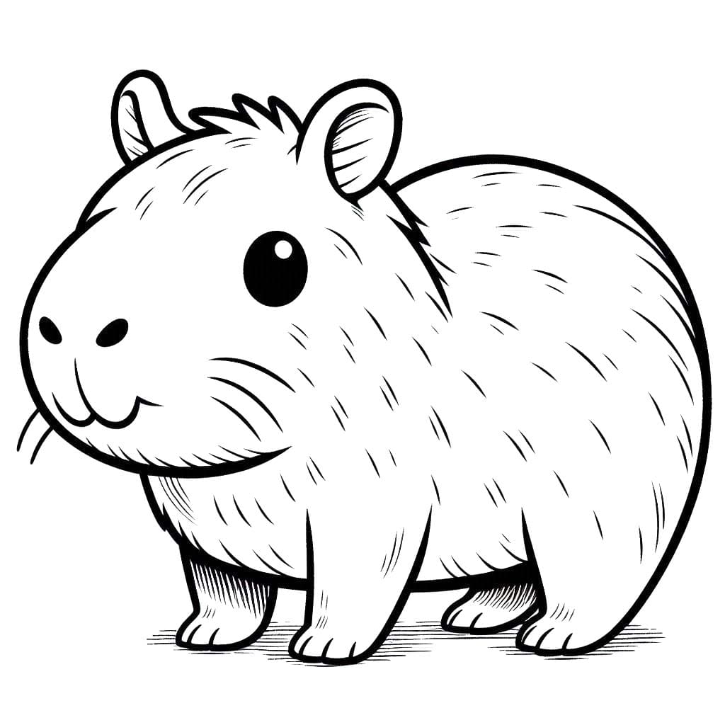 Kolorowanka Narysuj Kapibara bezpłatny