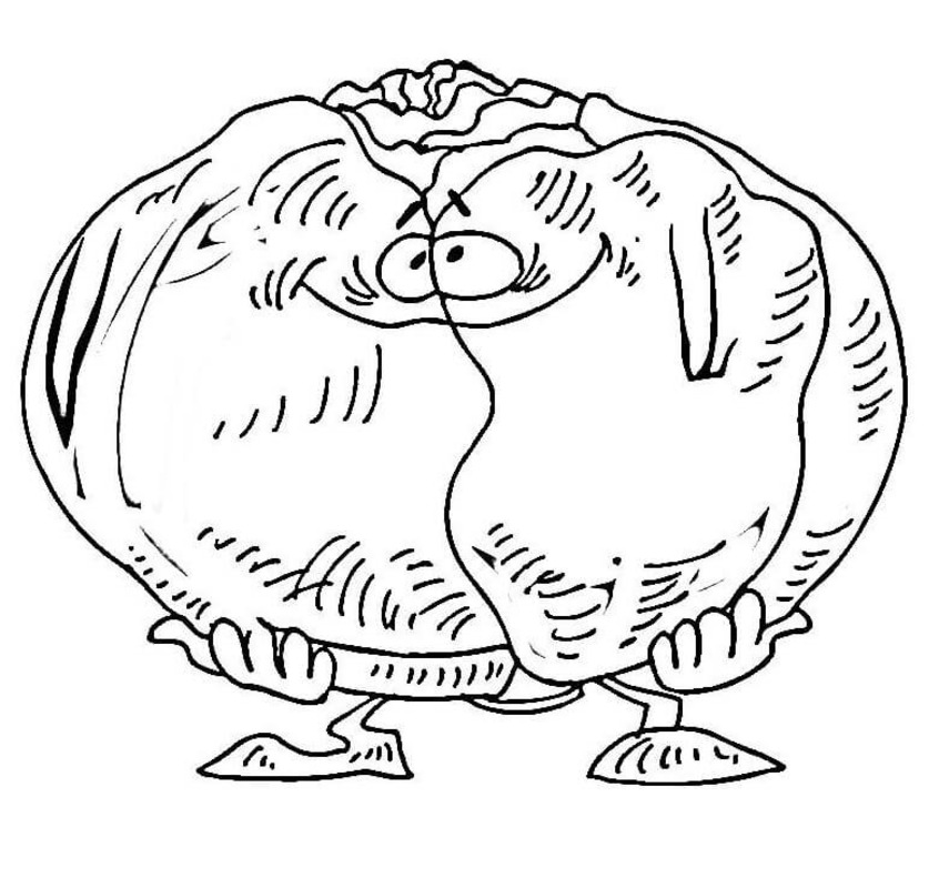 Kolorowanka Narysuj Kapusta dla dzieci