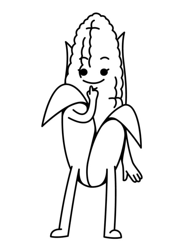 Kolorowanka Narysuj Kukurydza bezpłatna podstawowy do druku