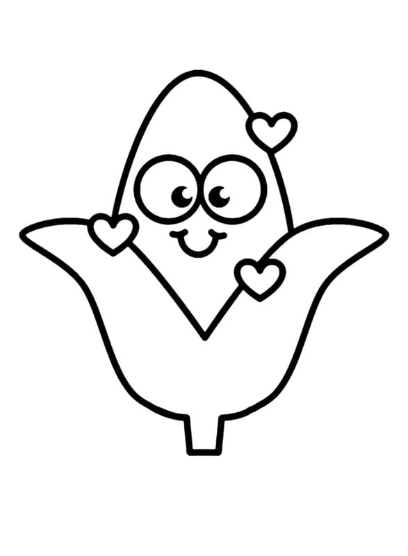 Kolorowanka Narysuj Kukurydza bezpłatna podstawowy