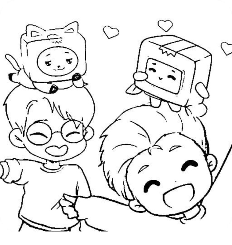 Kolorowanka Narysuj Lankybox bezpłatnie dla dzieci