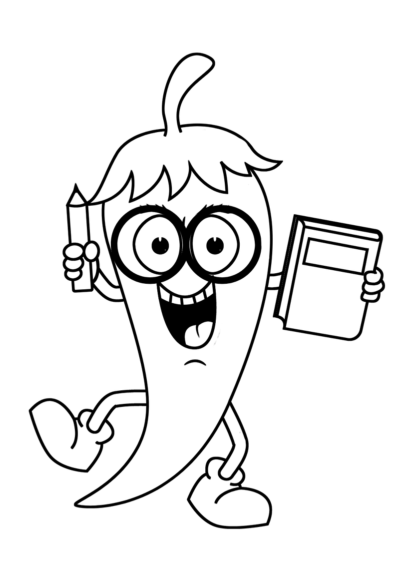 Kolorowanka Narysuj Papryka bezpłatna podstawowy