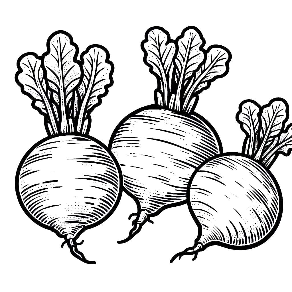 Kolorowanka Narysuj Rzepa bezpłatna prosty