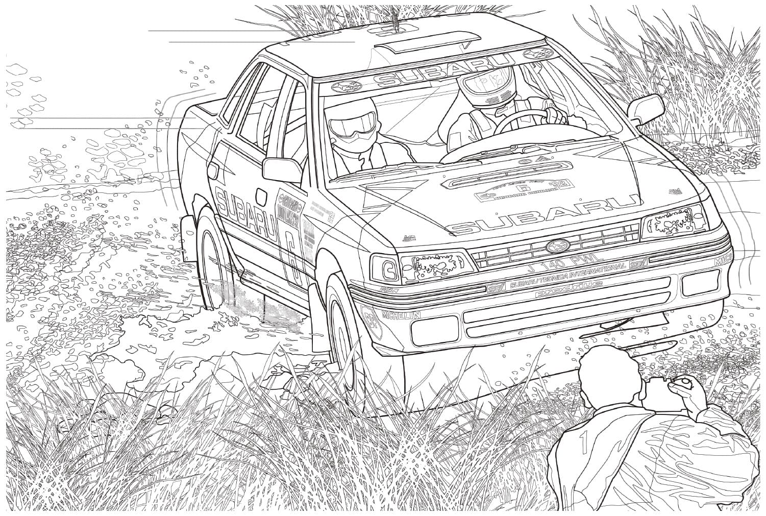 Kolorowanka Narysuj Subaru bezpłatna podstawowy do druku