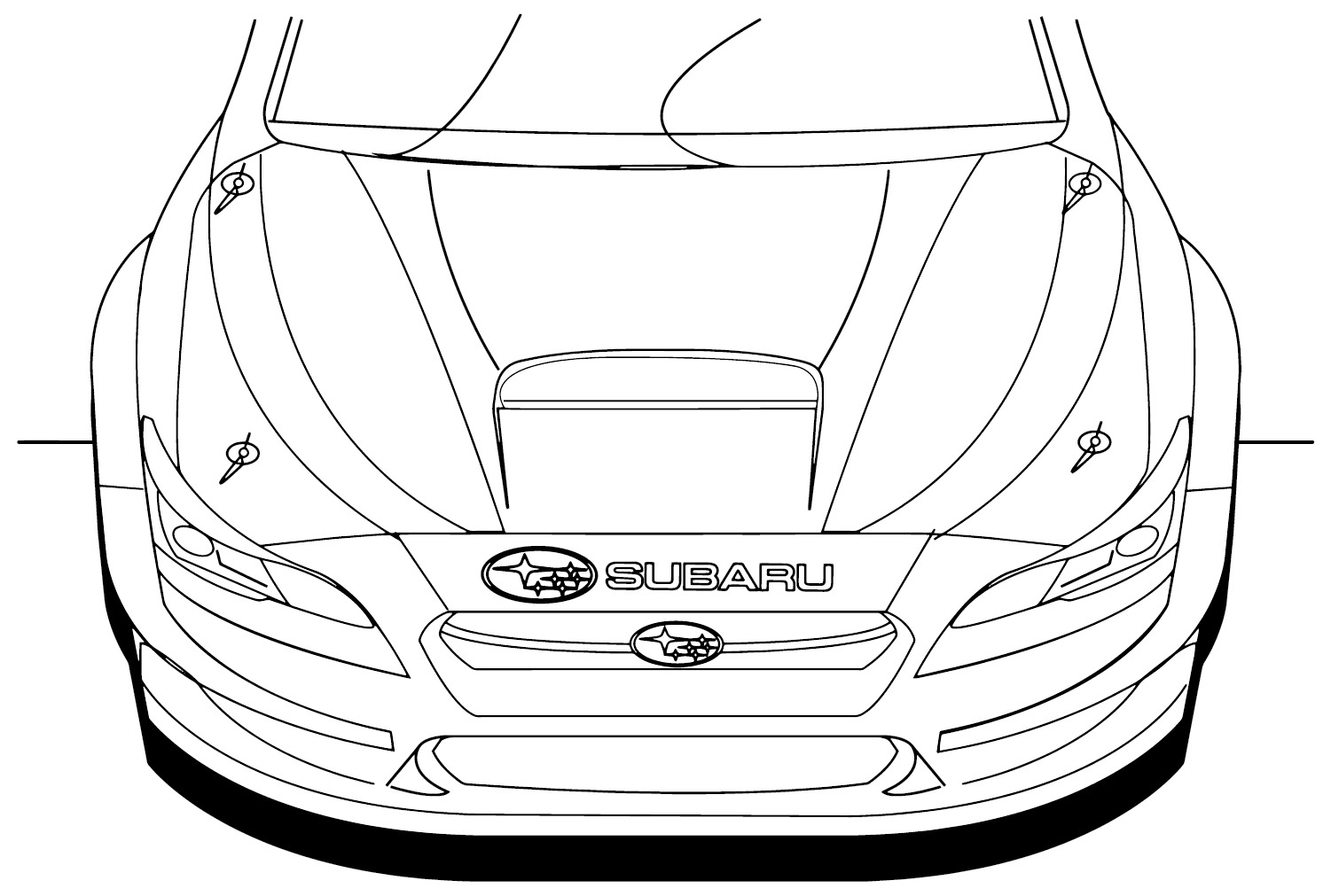 Kolorowanka Narysuj Subaru bezpłatna prosty