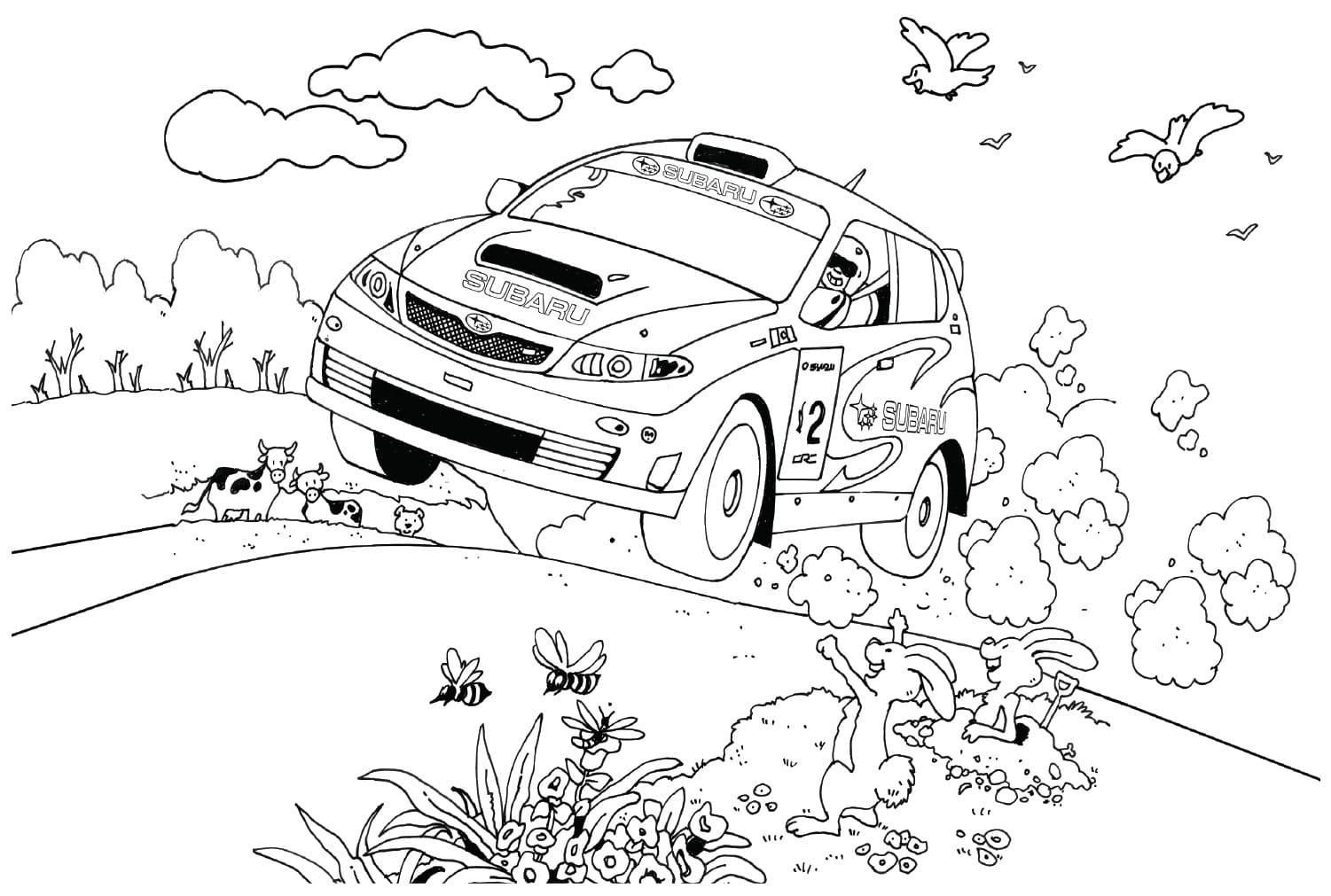 Kolorowanka Narysuj Subaru bezpłatny