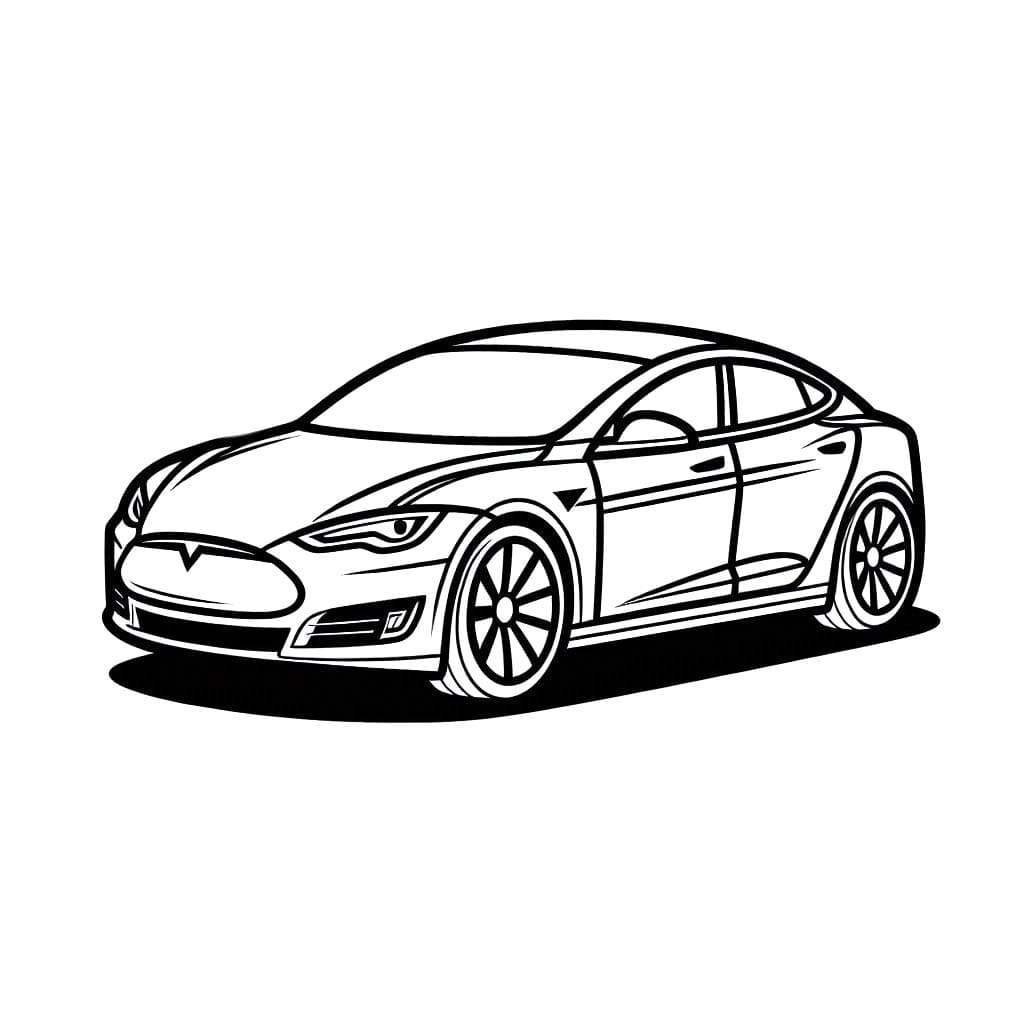 Kolorowanka Narysuj Tesla prosty