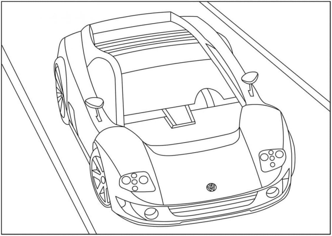 Kolorowanka Narysuj Volkswagen bezpłatna podstawowy do druku