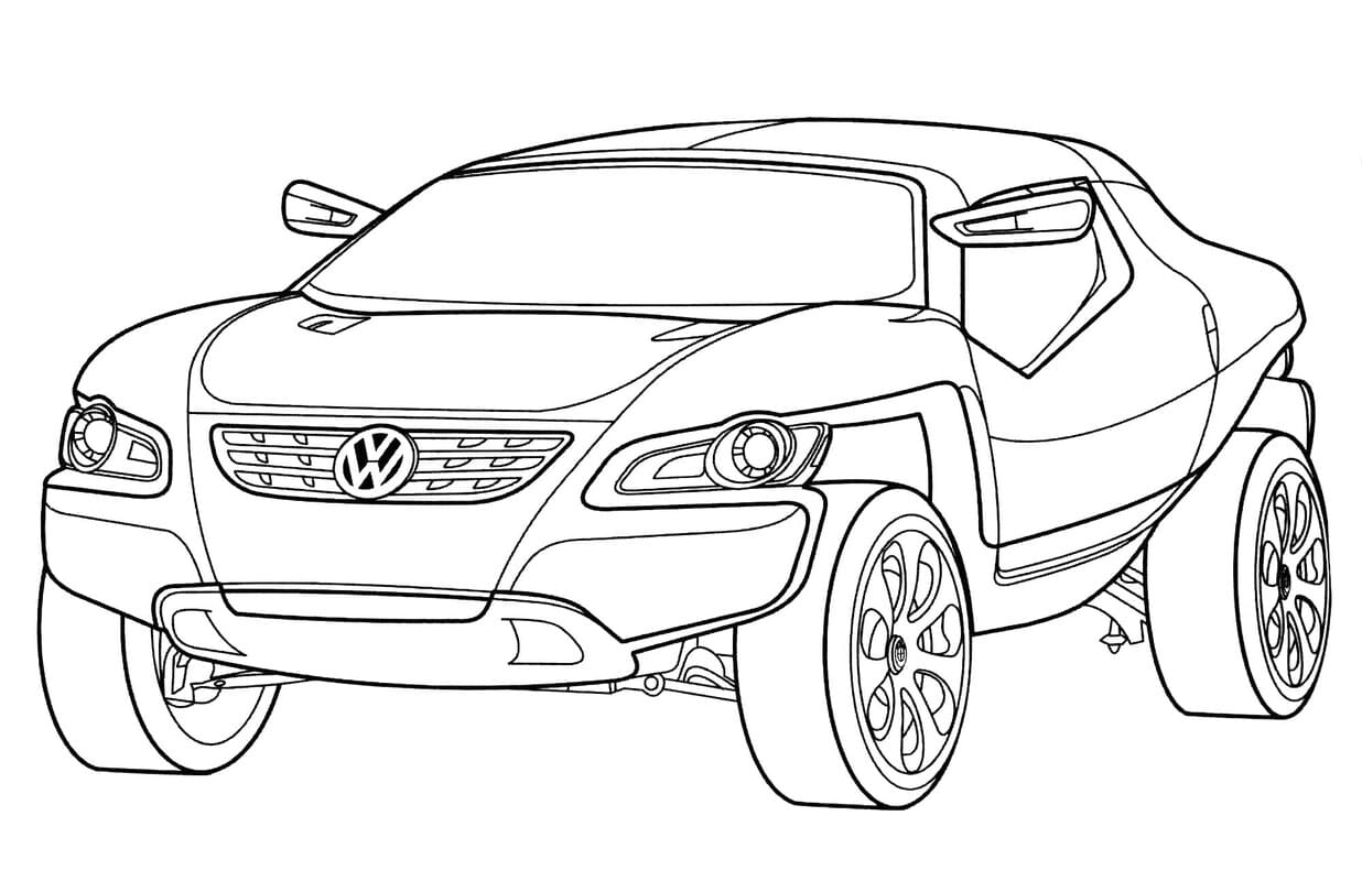 Kolorowanka Narysuj Volkswagen do druku dla dzieci