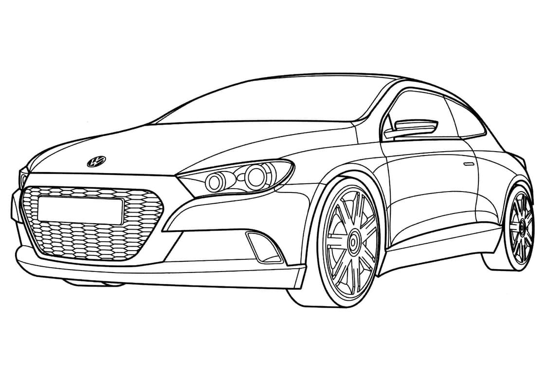 Kolorowanka Narysuj Volkswagen podstawowy do druku