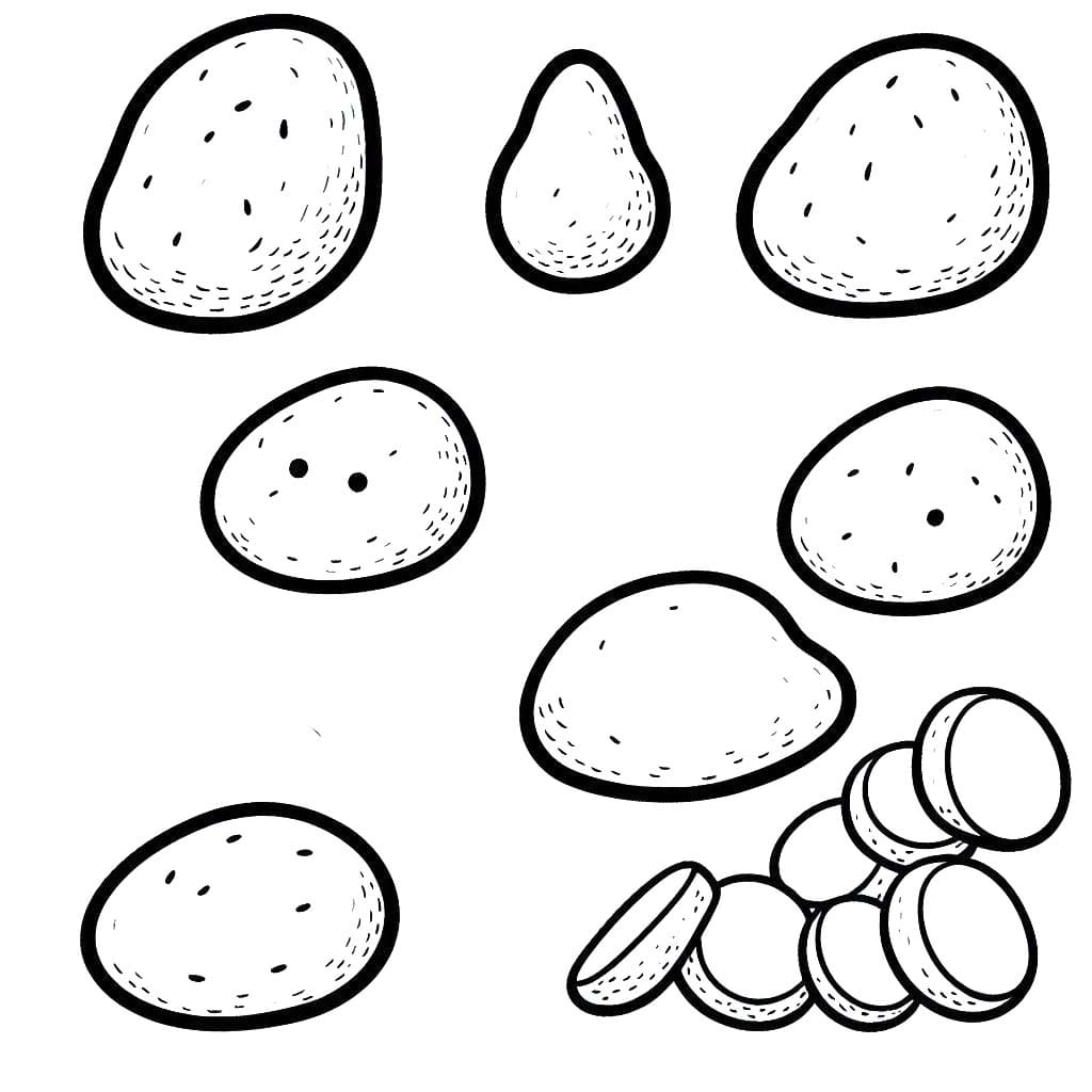 Kolorowanka Narysuj Ziemniaki bezpłatna łatwy do druku
