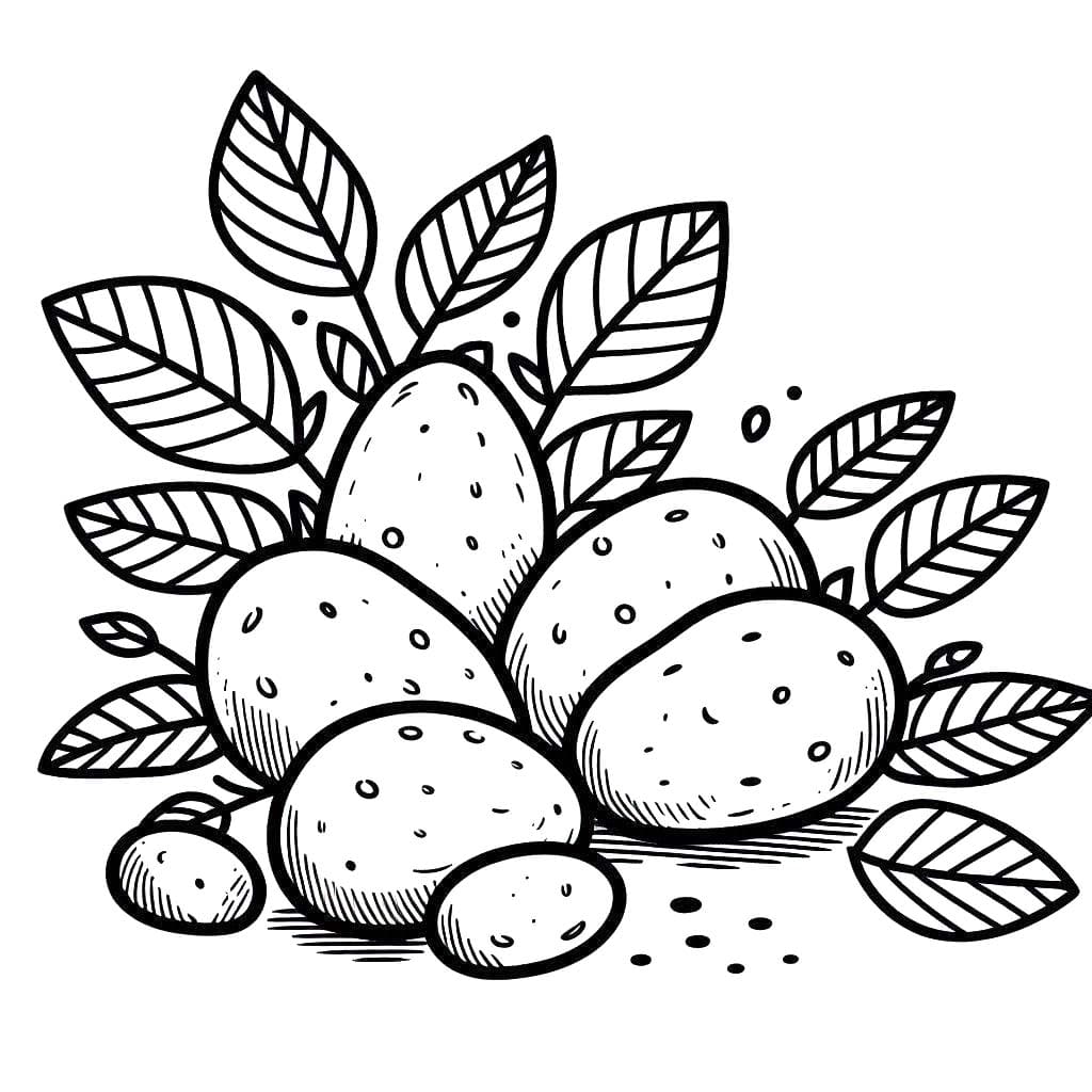 Kolorowanka Narysuj Ziemniaki bezpłatna podstawowy do druku