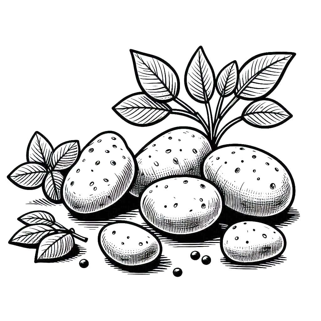 Kolorowanka Narysuj Ziemniaki bezpłatna prosty do druku