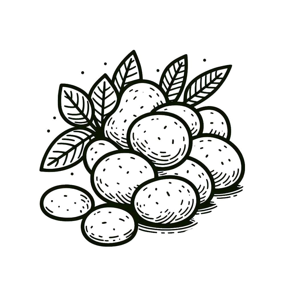 Kolorowanka Narysuj Ziemniaki bezpłatna prosty