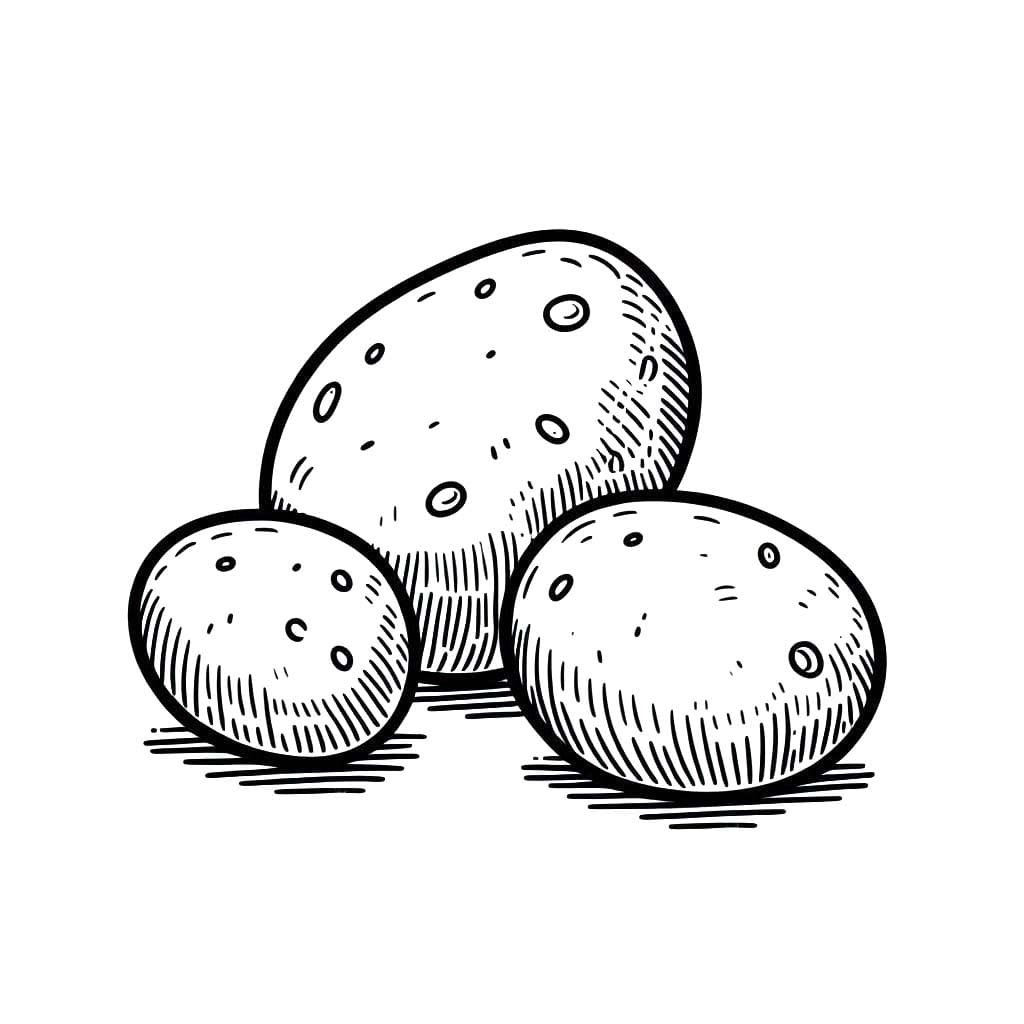 Kolorowanka Narysuj Ziemniaki dla dzieci