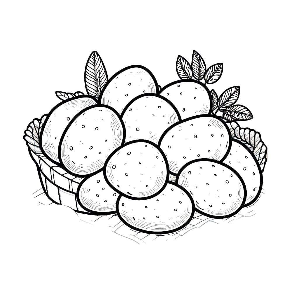 Kolorowanka Narysuj Ziemniaki łatwy