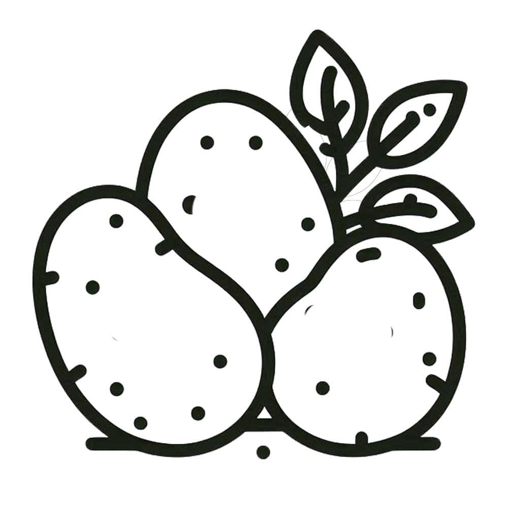 Kolorowanka Narysuj Ziemniaki podstawowy do druku