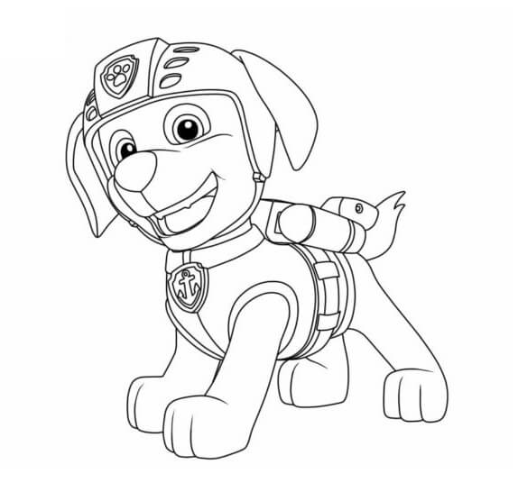 Kolorowanka Narysuj Zuma Psi Patrol 6