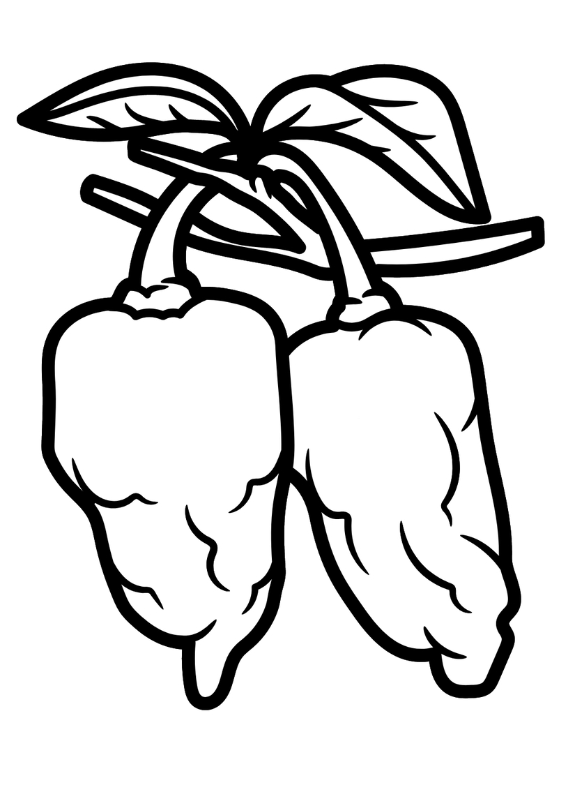Kolorowanka Narysuj dwa Papryka