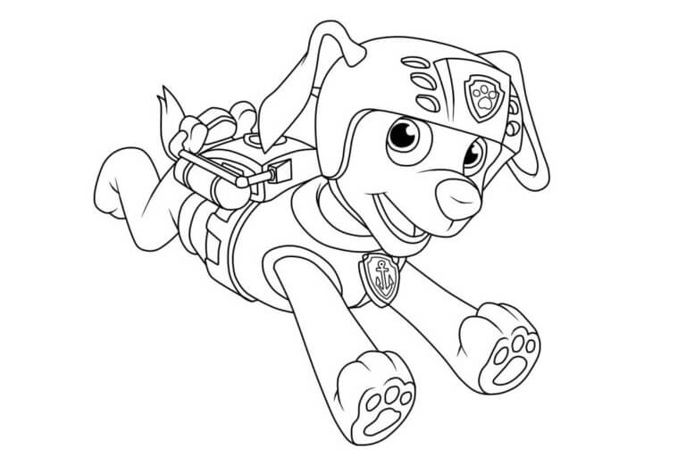 Kolorowanka Zuma Psi Patrol bezpłatna prosty do druku