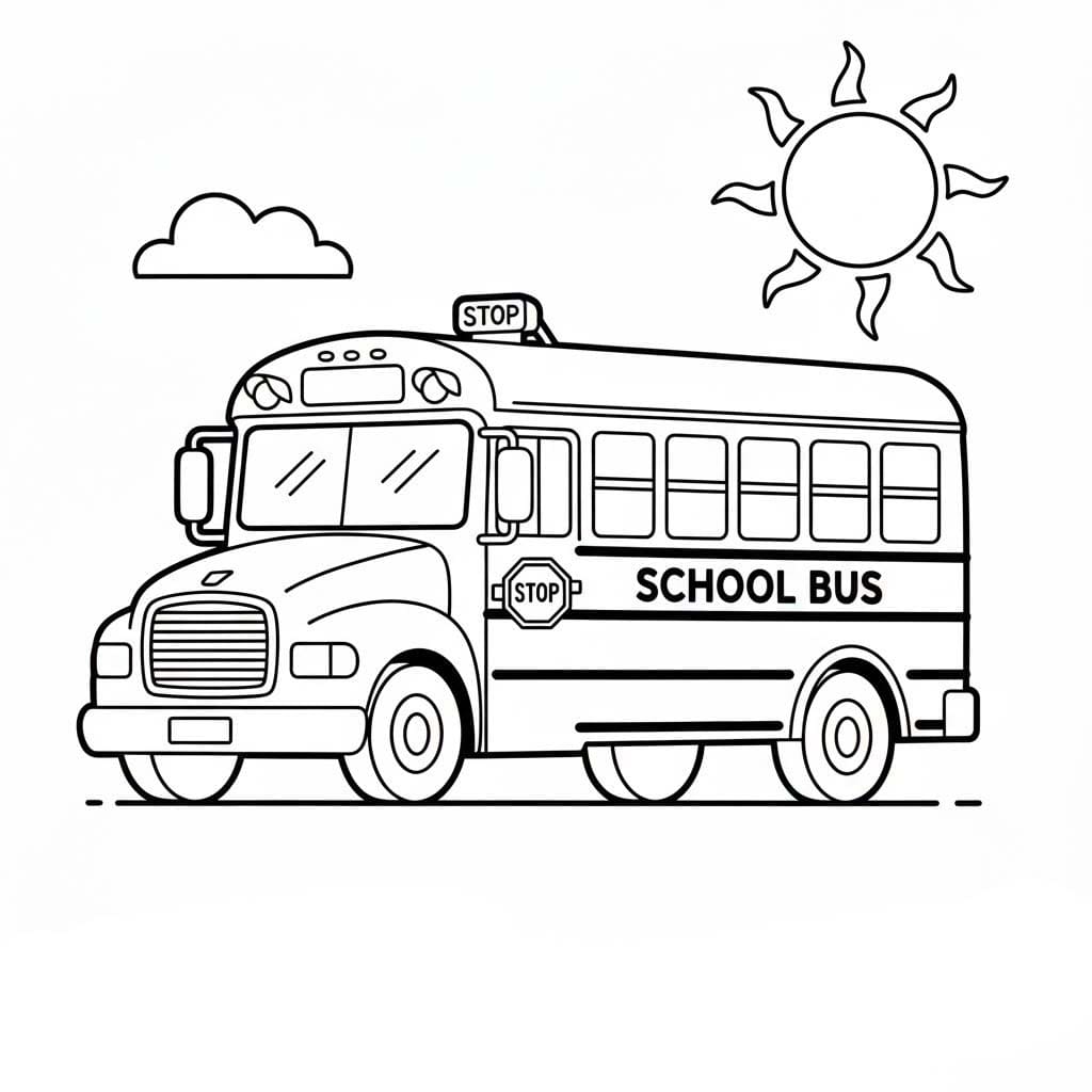 Kolorowanka Autobus Szkolny bezpłatny dla dzieci