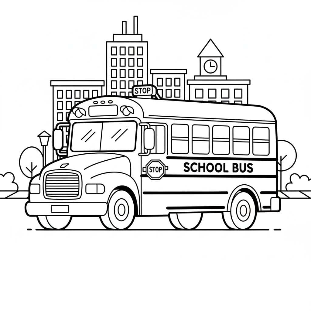 Kolorowanka Autobus Szkolny bezpłatny podstawowy