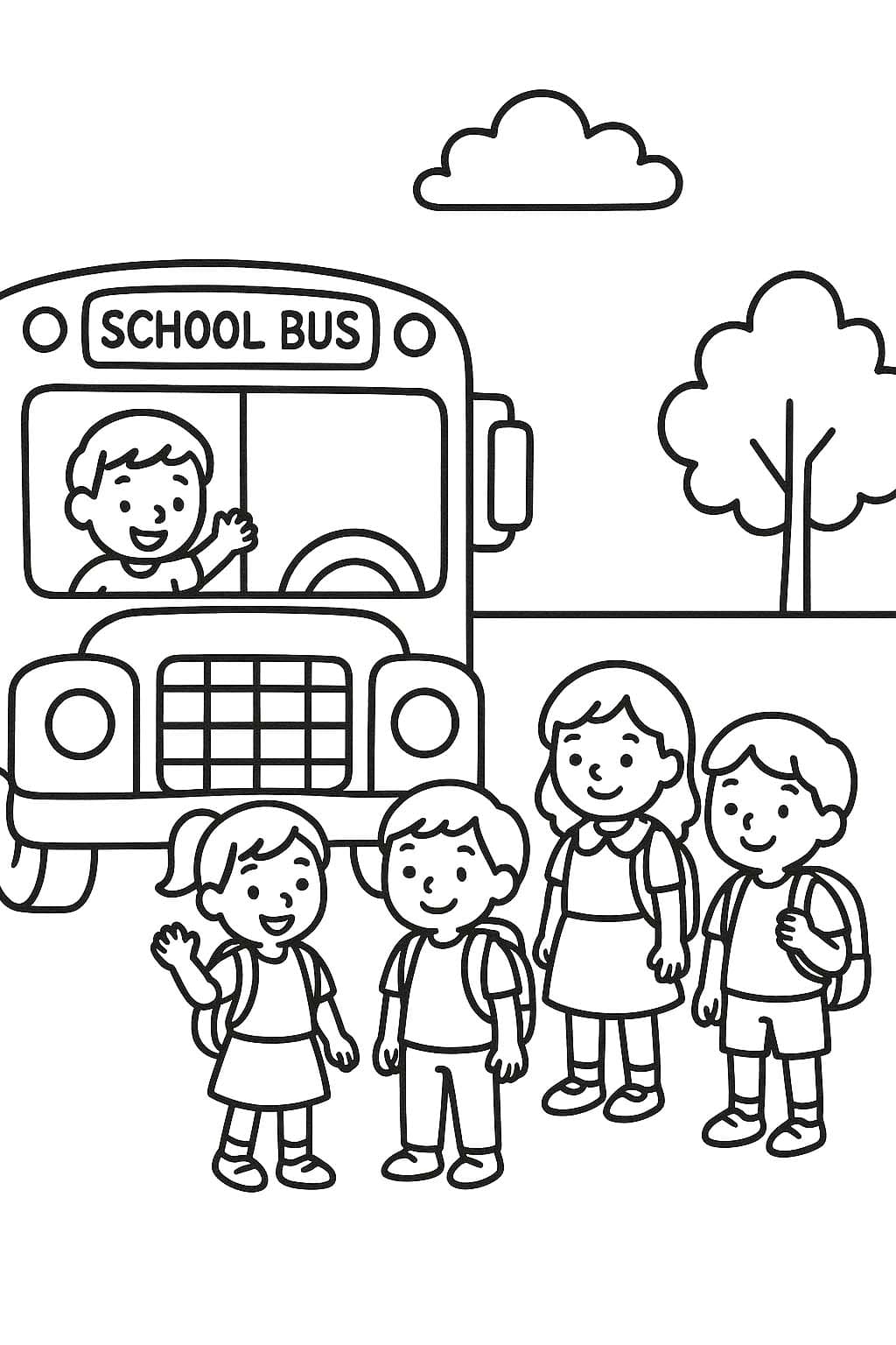 Kolorowanka Autobus Szkolny bezpłatny wydruku