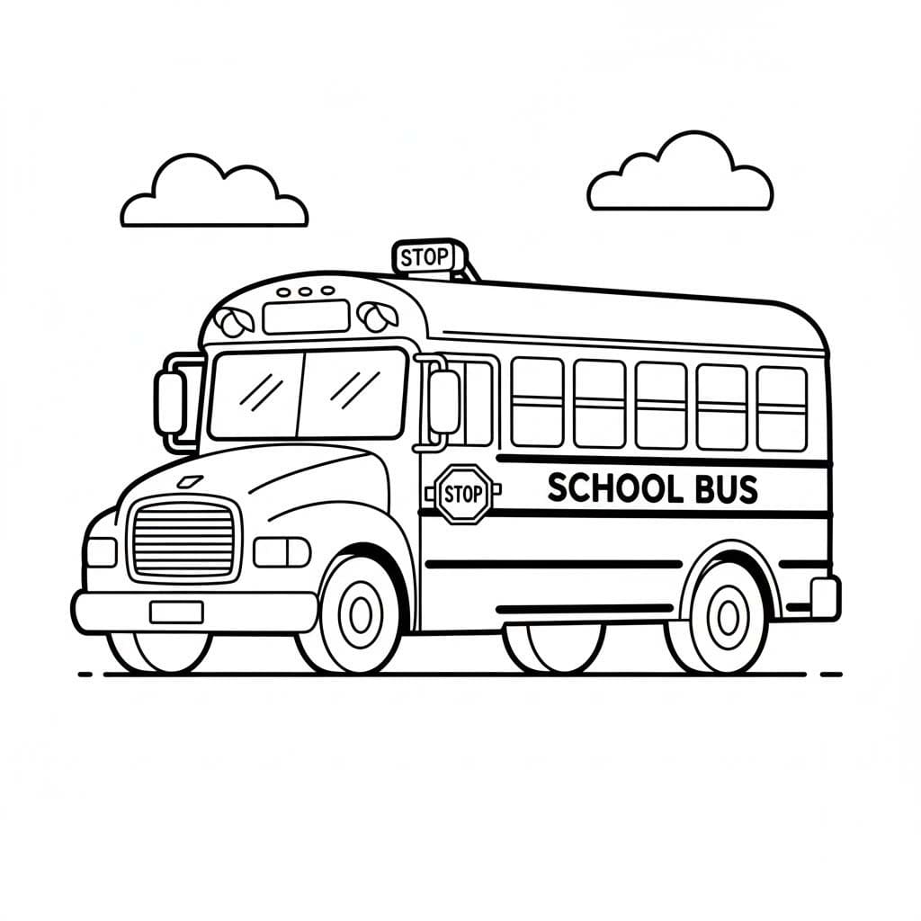 Kolorowanka Autobus Szkolny dla dzieci