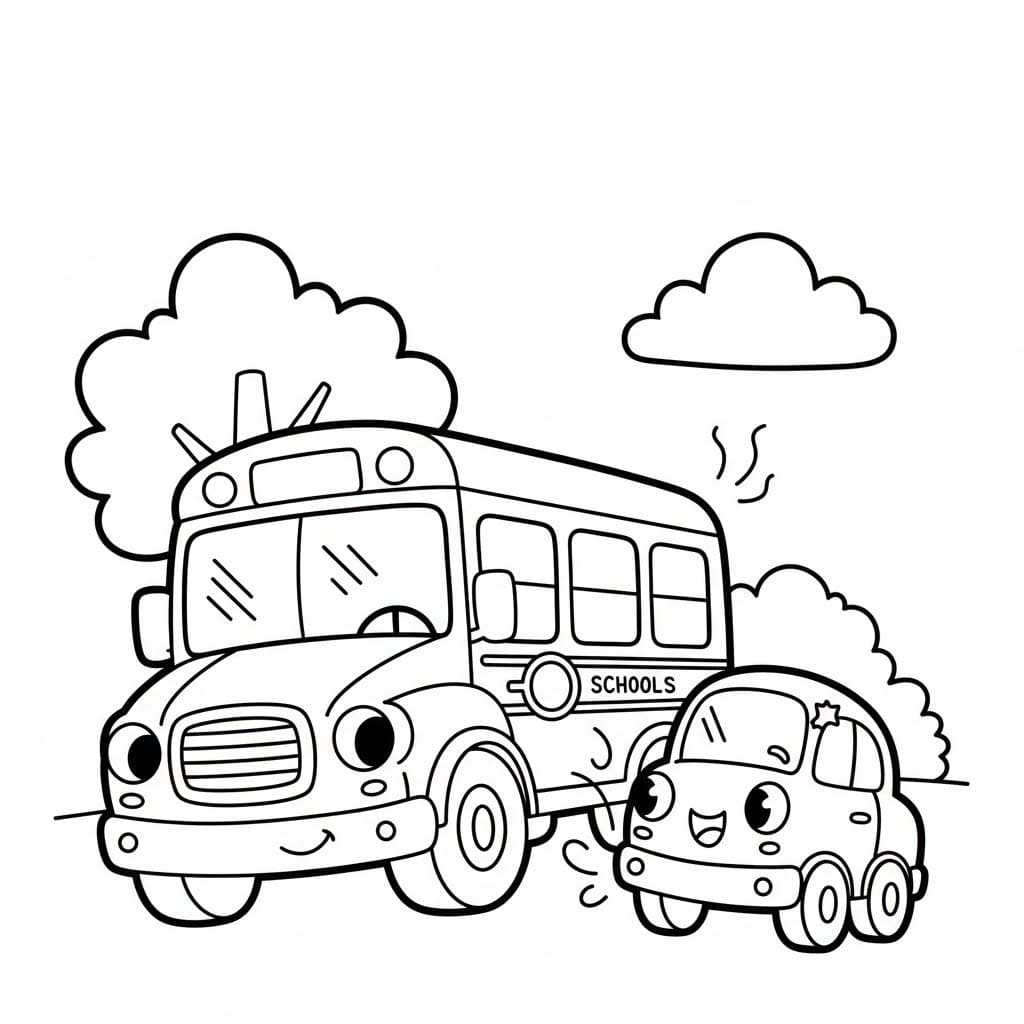 Kolorowanka Autobus Szkolny wydruku dla dzieci