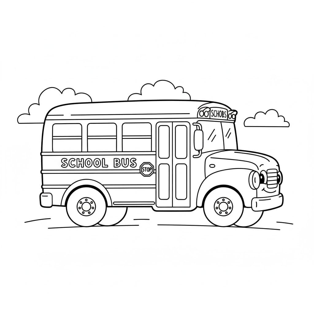 Kolorowanka Autobus Szkolny wydruku podstawowy