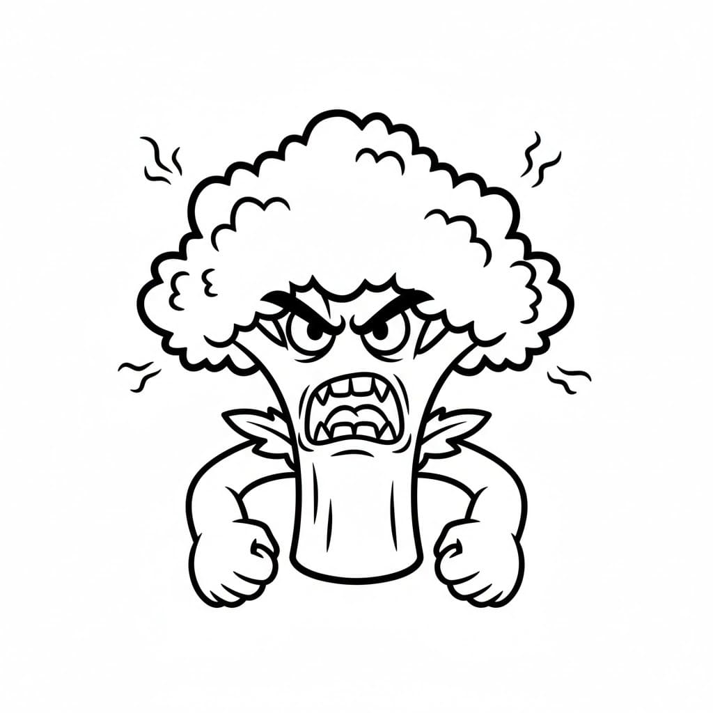 Kolorowanka Brokuły bezpłatny wydruku dla dzieci