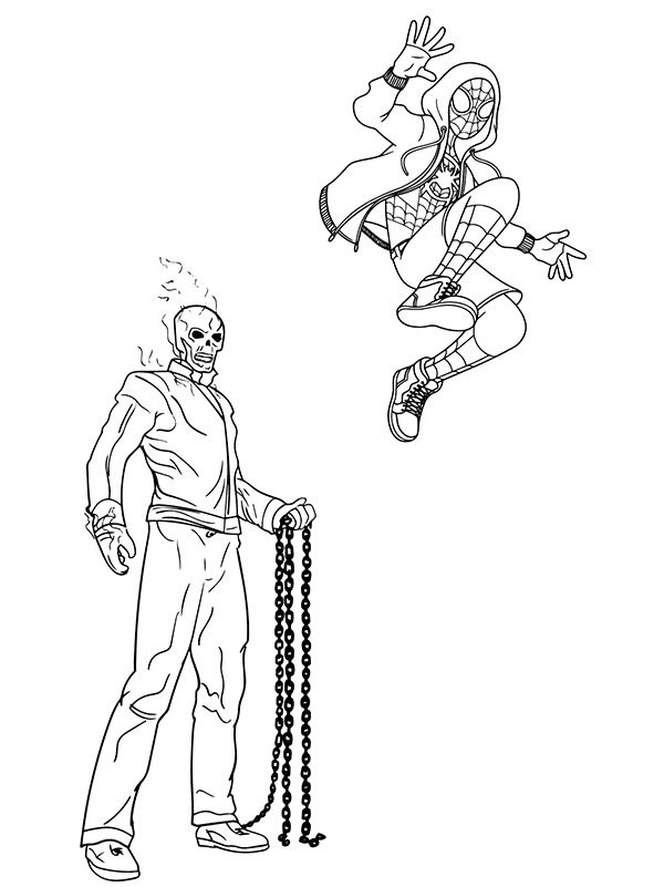 Kolorowanka Ghost Spider bezpłatna prosty do druku