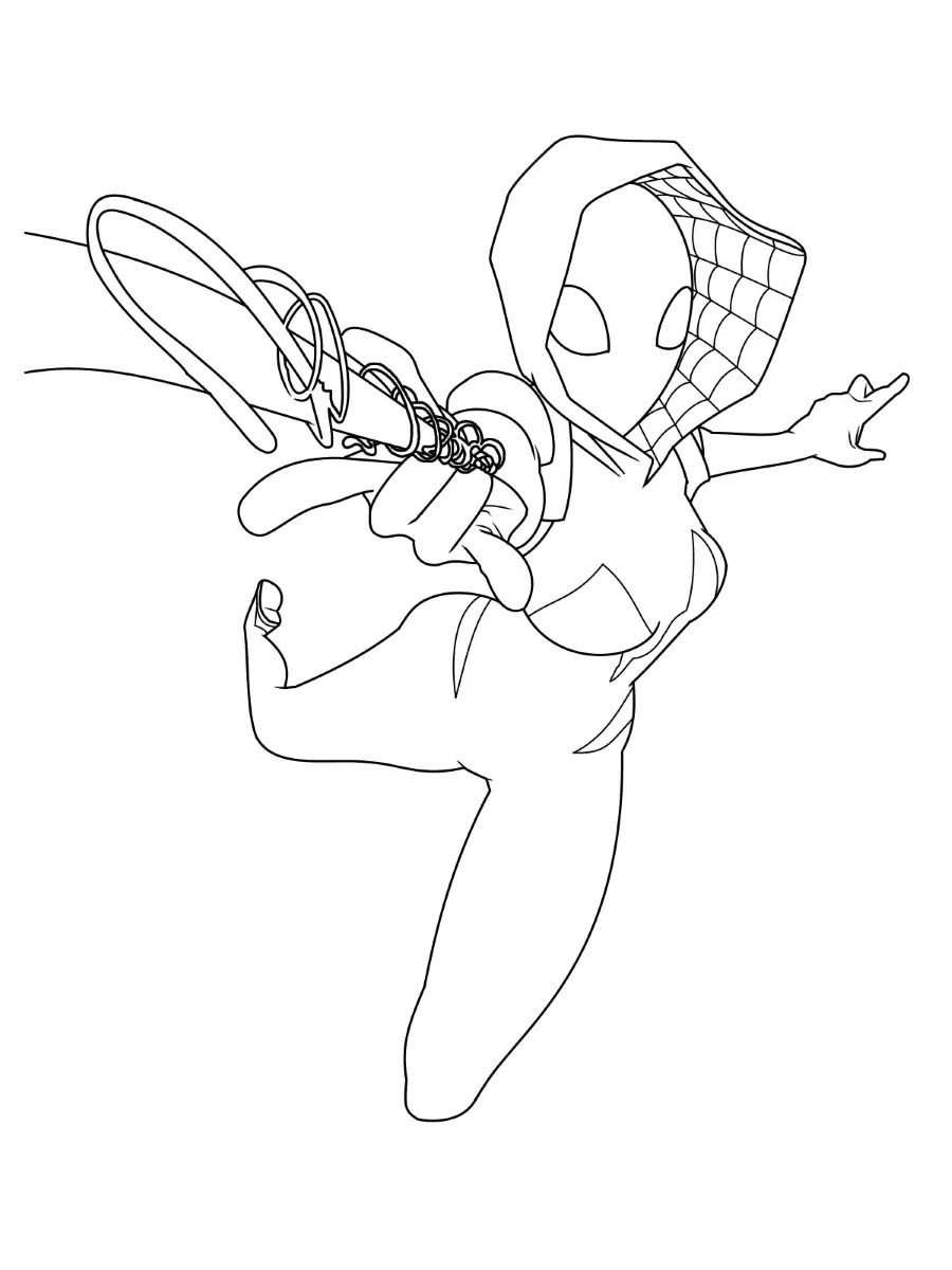 Kolorowanka Ghost Spider bezpłatnie do druku dla dzieci