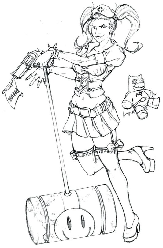 Kolorowanka Harley Quinn bezpłatny wydruku