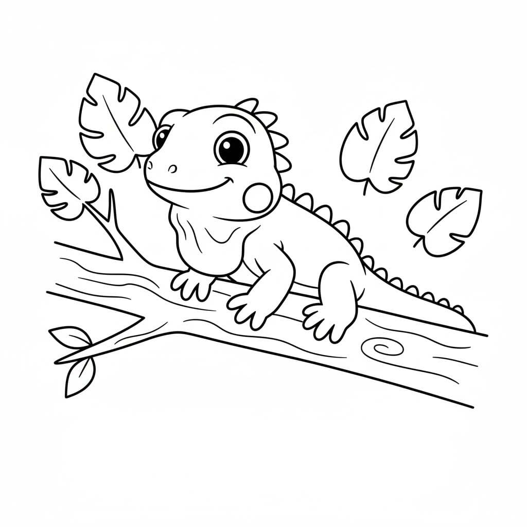 Kolorowanka Iguana bezpłatny wydruku dla dzieci