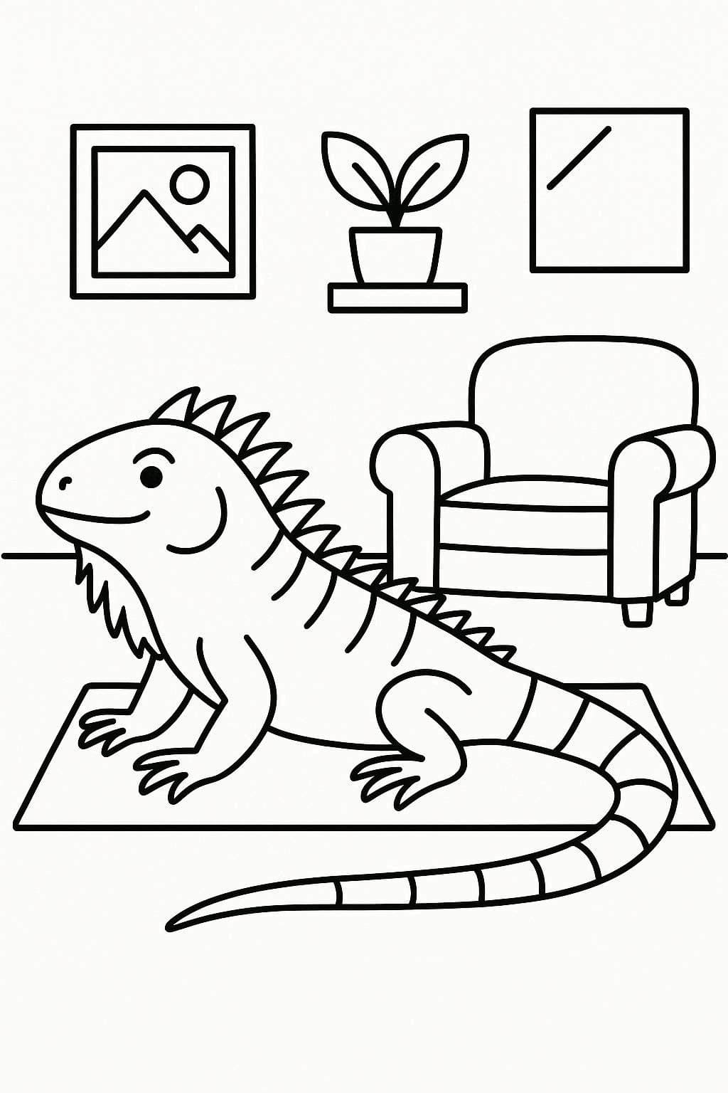 Kolorowanka Iguana bezpłatny wydruku łatwy