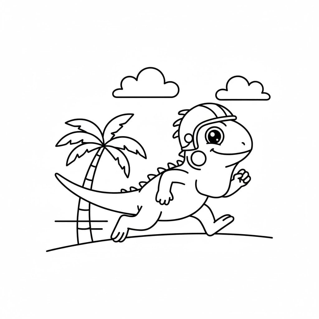 Kolorowanka Iguana bezpłatny wydruku podstawowy