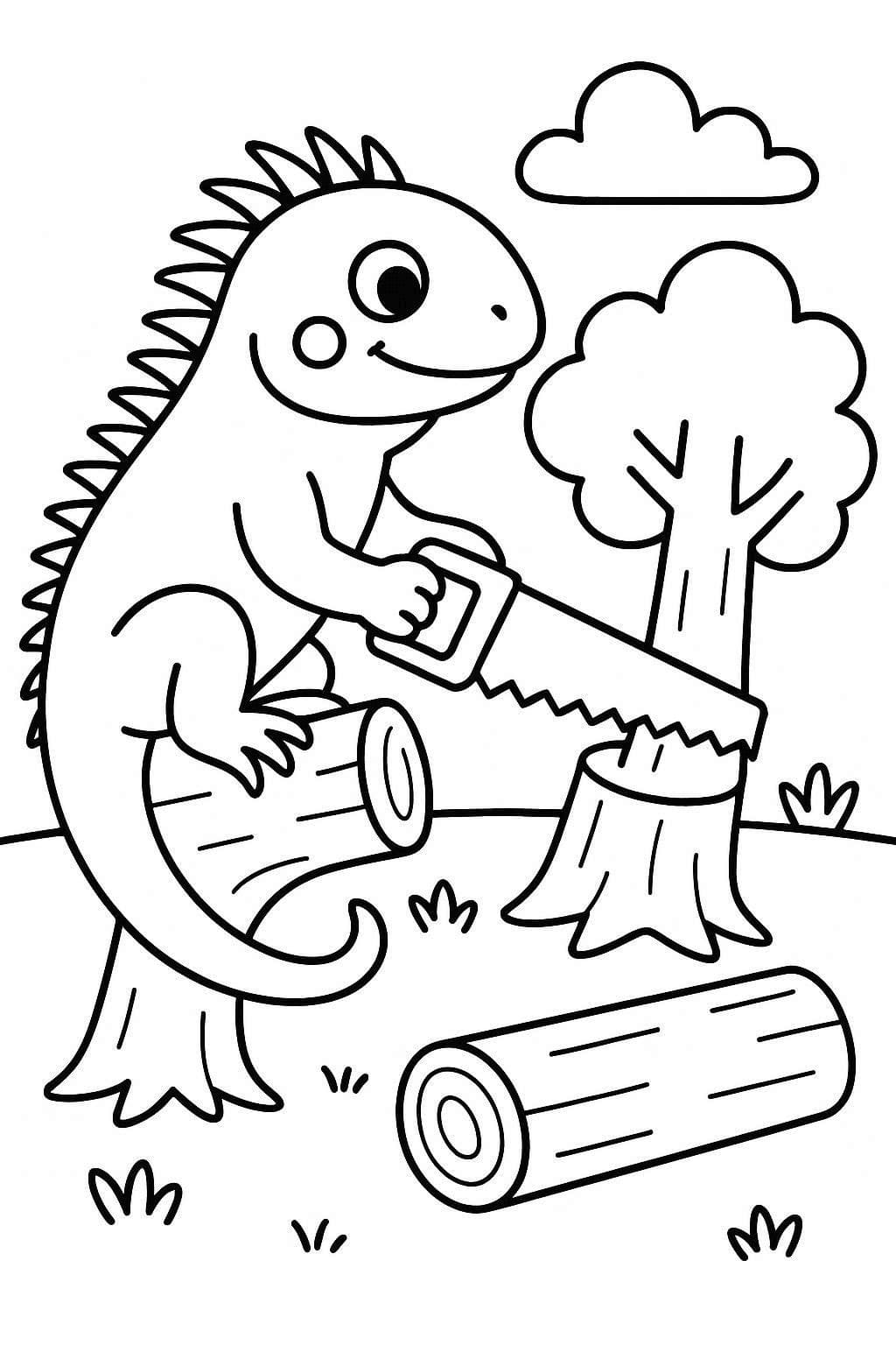 Kolorowanka Iguana bezpłatny wydruku prosty