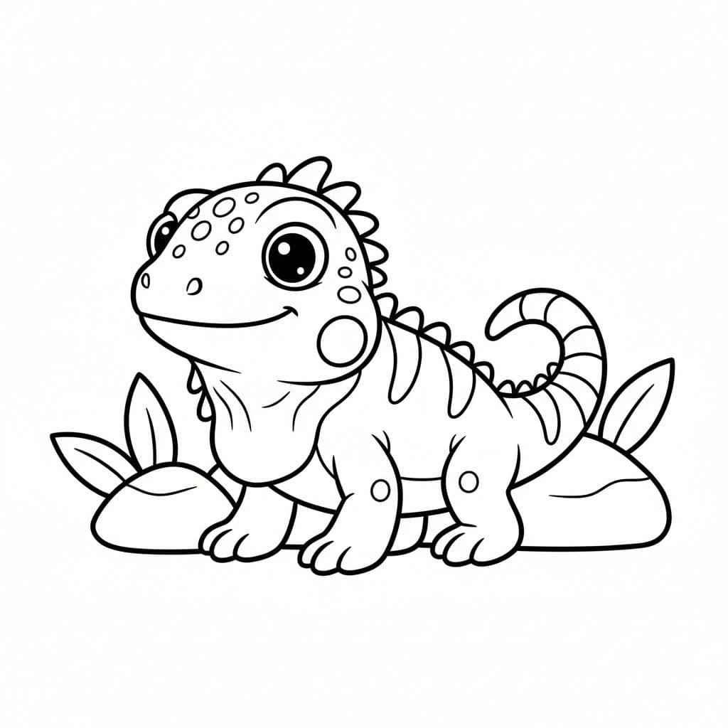Kolorowanka Iguana bezpłatny wydruku