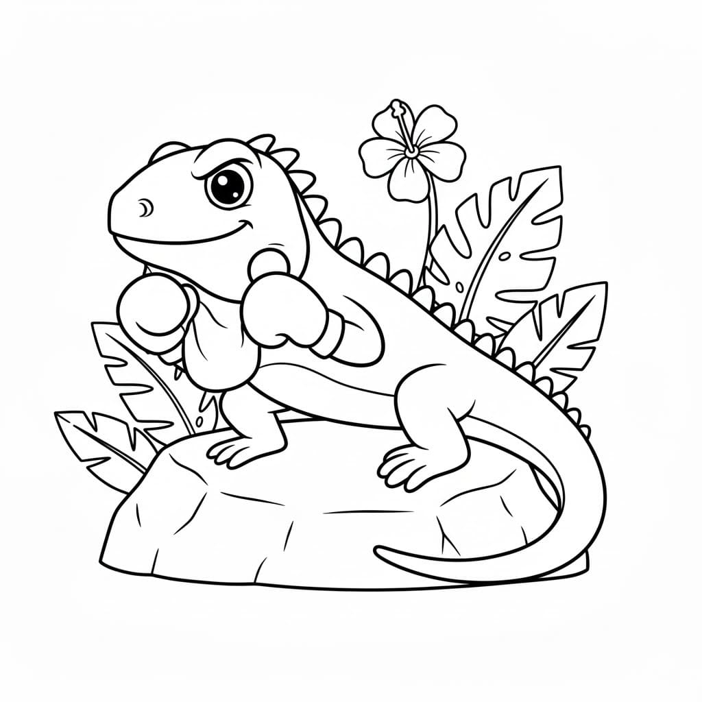 Kolorowanka Iguana bezpłatny