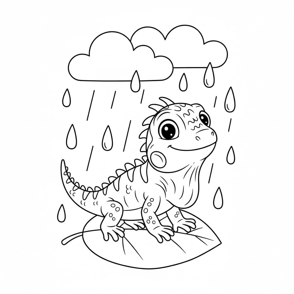 Kolorowanka Iguana dla dzieci