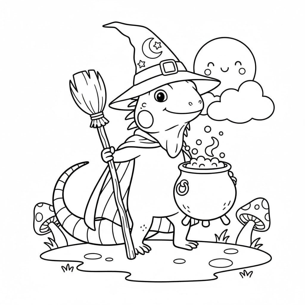 Kolorowanka Iguana wydruku dla dzieci