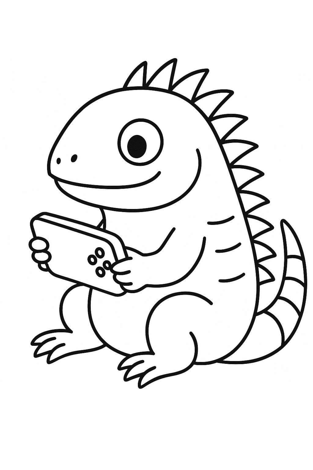 Kolorowanka Iguana wydruku łatwy