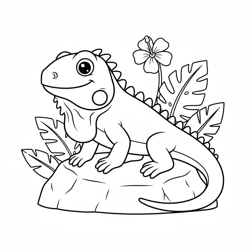 Kolorowanka Iguana wydruku