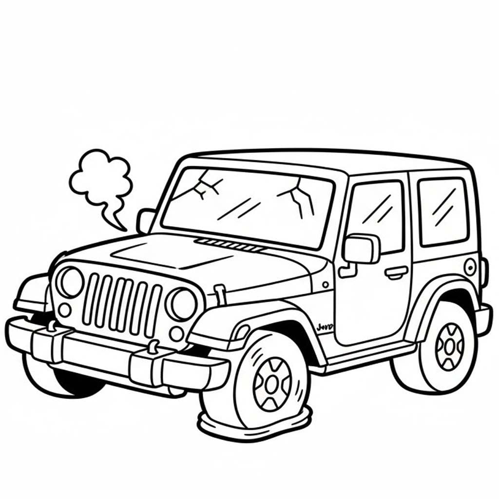 Kolorowanka Jeep bezpłatny wydruku dla dzieci
