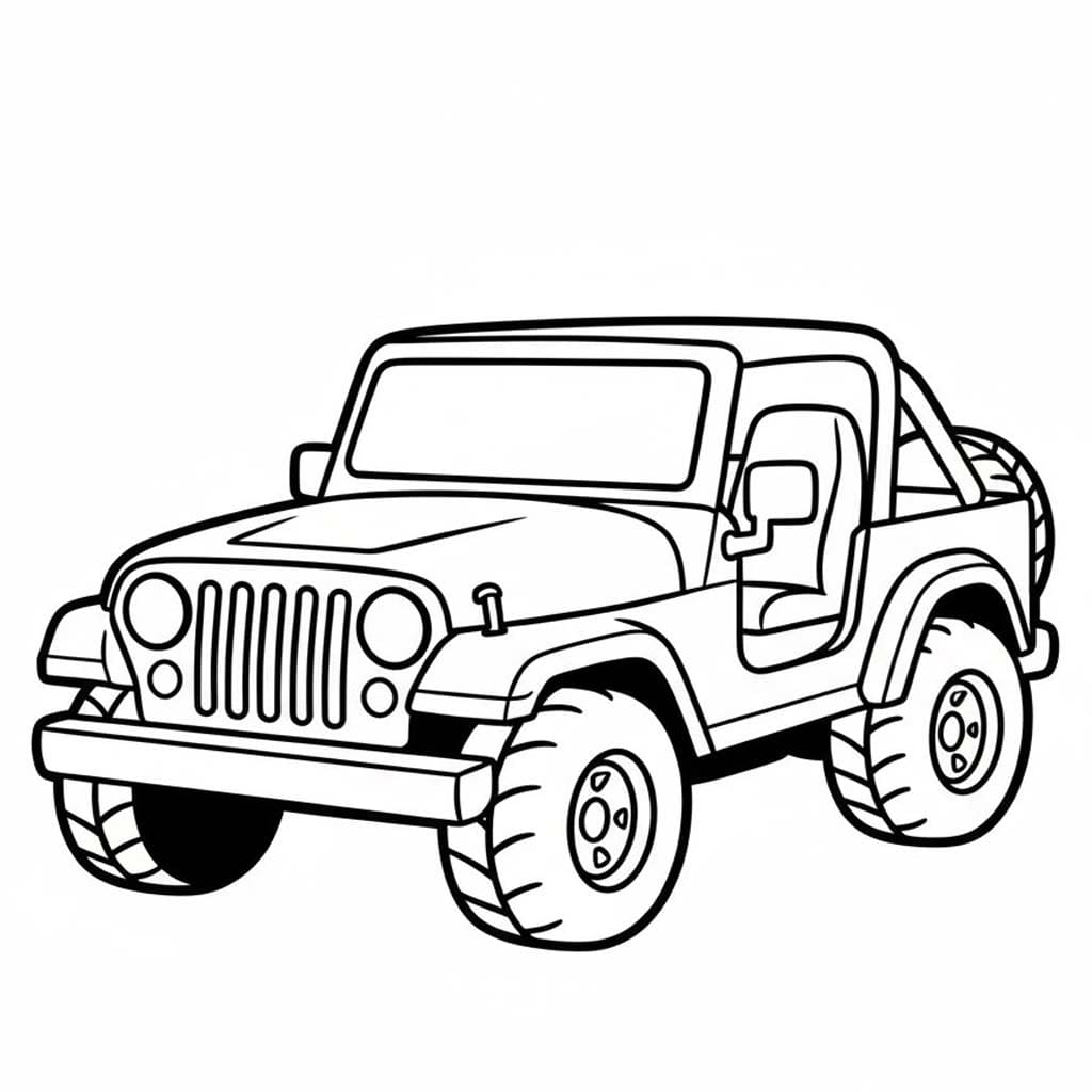 Kolorowanka Jeep wydruku dla dzieci