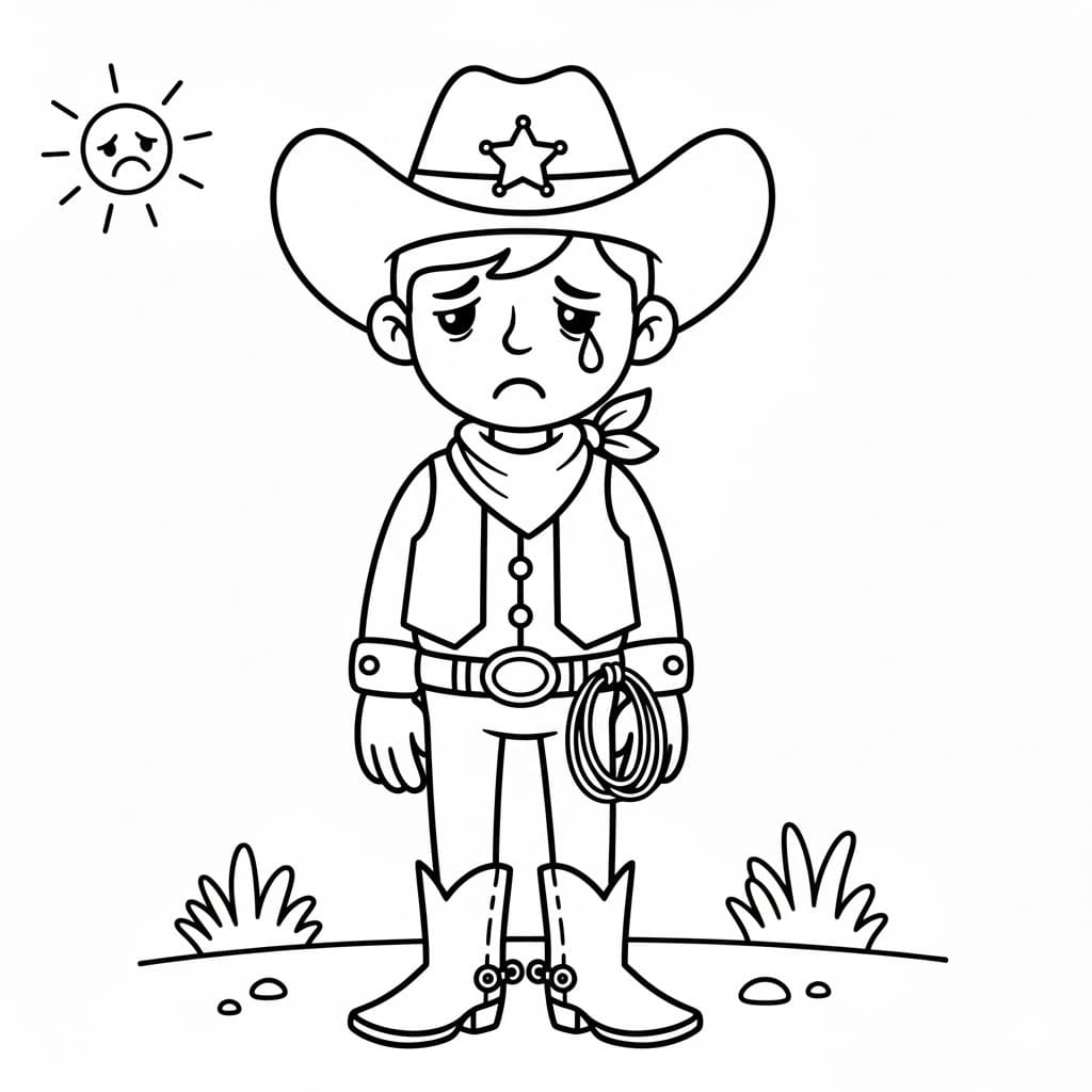 Kolorowanka Kowboj bezpłatny dla dzieci
