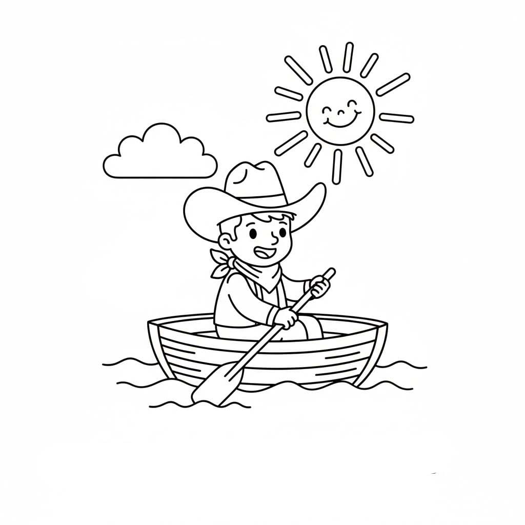 Kolorowanka Kowboj bezpłatny prosty