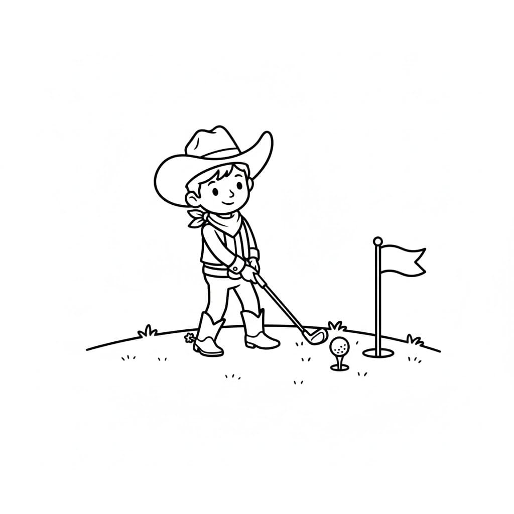 Kolorowanka Kowboj bezpłatny wydruku dla dzieci