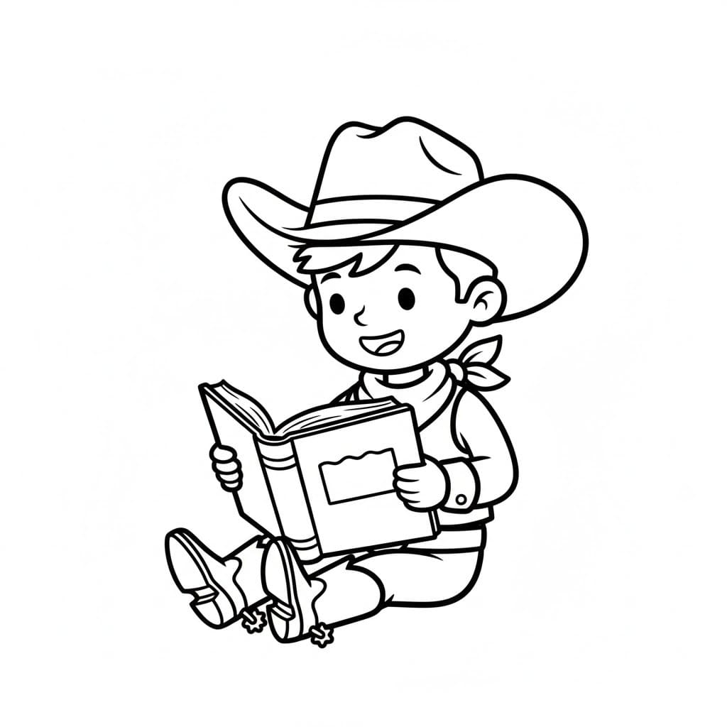 Kolorowanka Kowboj wydruku dla dzieci